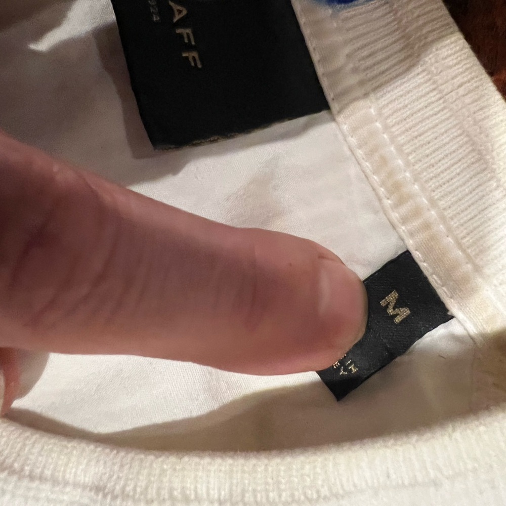 Belstaff imported White Ribbed Long Sleeve Henley Top Medium Shoulder emblem - Picture 7 of 8